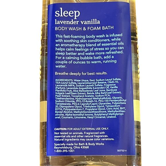 Bath & Body Works Aromatherapy SLEEP Lavender Vanilla Body Wash Foam Bath Relax - Picture 4 of 6